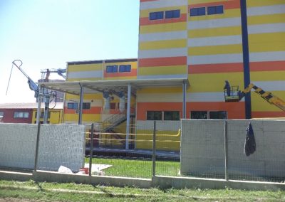 Construirea morii de grâu și silozuri pentru cereale